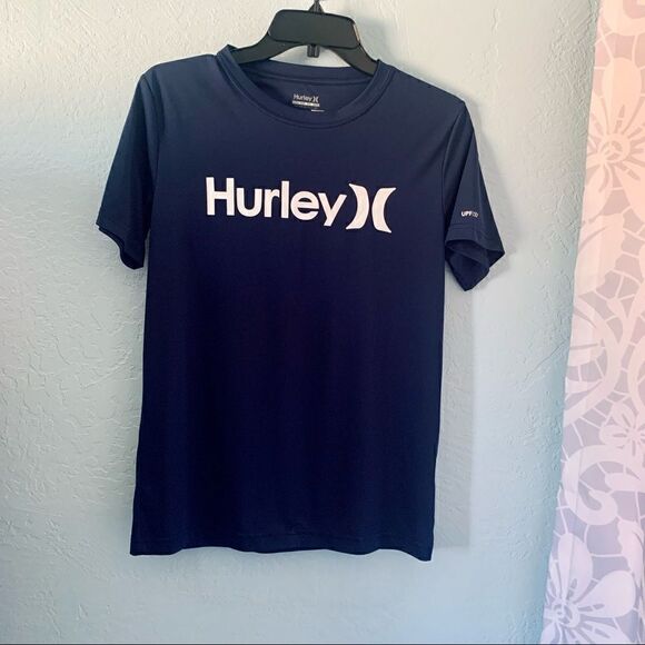 Hurley Nike Dri-Fit Navy Blue Graphic T-shirt Size Large - Picture 1 of 6